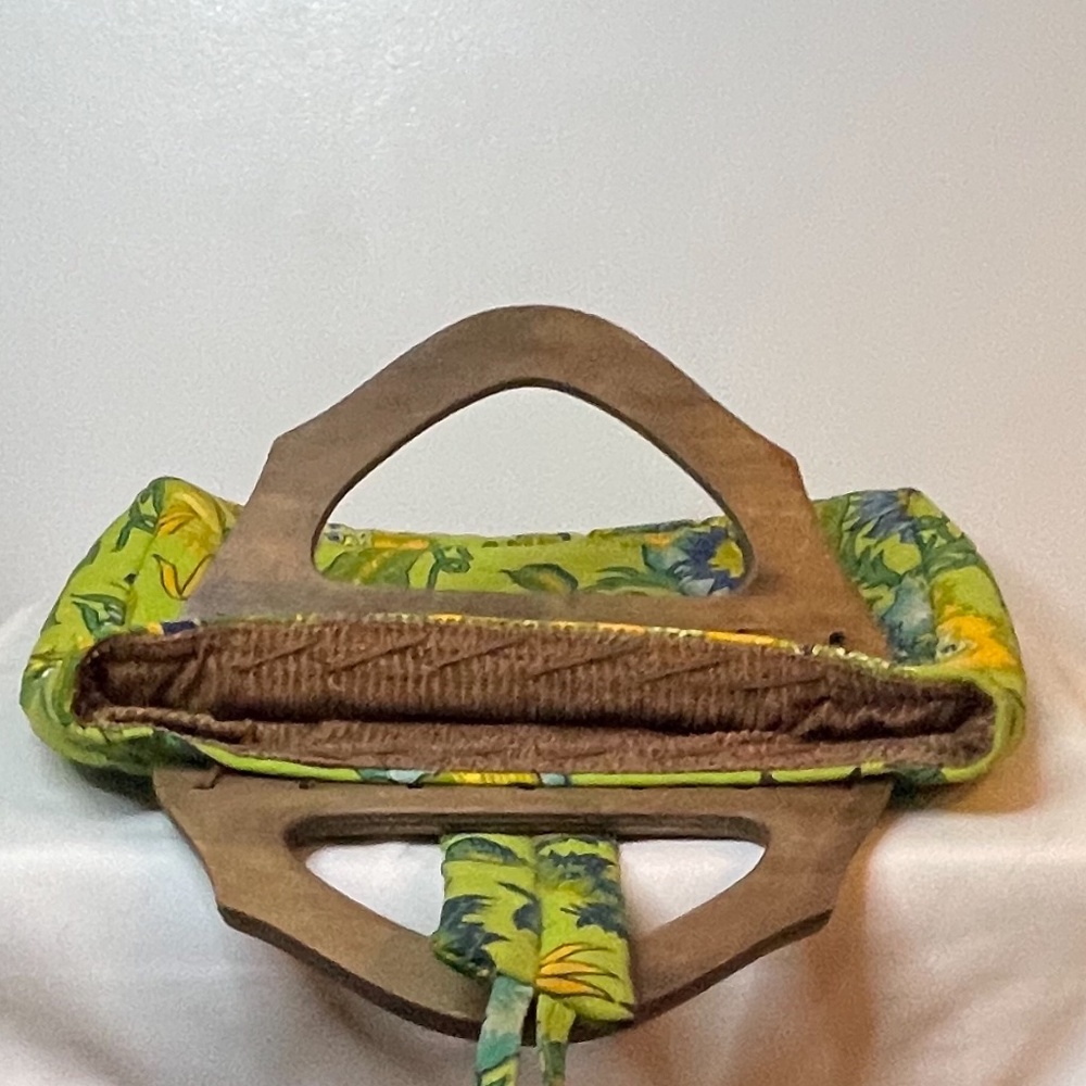 Sixties vintage grandma chic quilted wood handbag - Picture 12 of 13